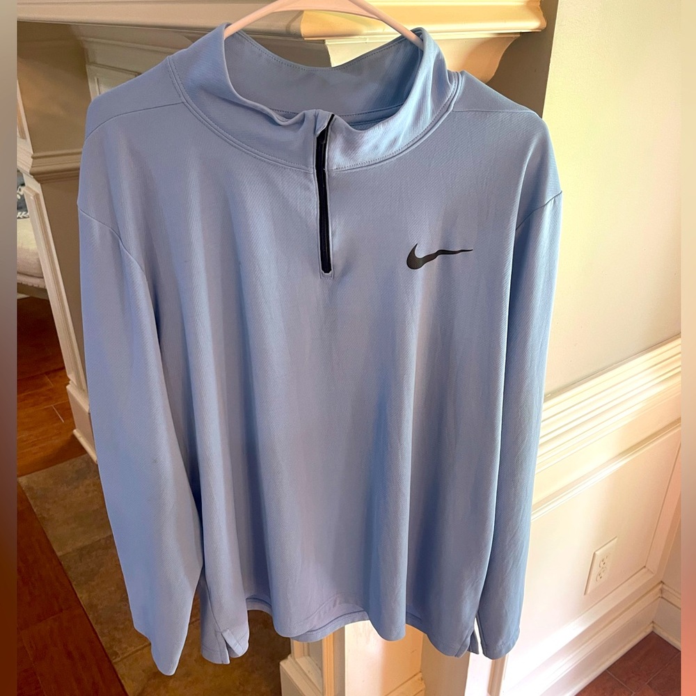 Nike Dri-fit Longsleeve Pullover Light Blue Mens XL